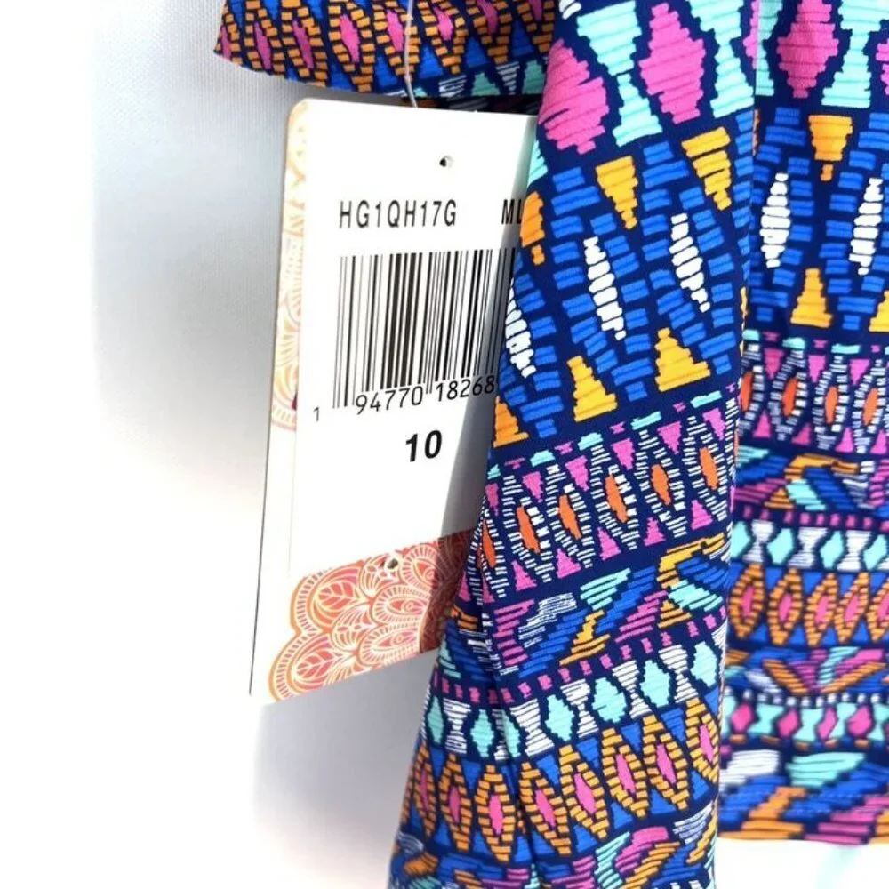 Hobie Girl’s Two Piece Multicolor Tankini Set Size 10